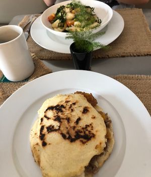 Gnocchi at the top of the photo at Sat Nam in Antigua