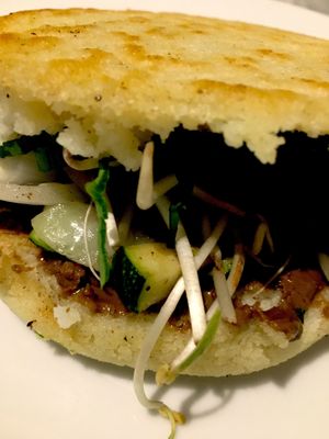 Arepa au cacao at Sat Nam in Antigua