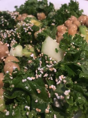 green salad with chickpeas-- delicious!  at Sat Nam in Antigua