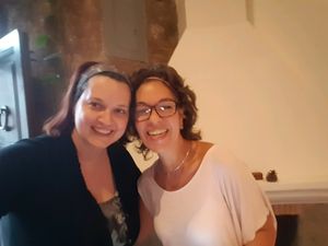 Karla & me (Karla on right) at Sat Nam in Antigua