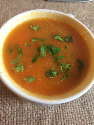 Carrot soup ( no milk). at Sat Nam in Antigua