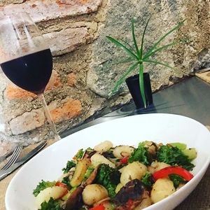 Gnocchi w/Fresh Vegetables Tasty and Healthy at Sat Nam in Antigua