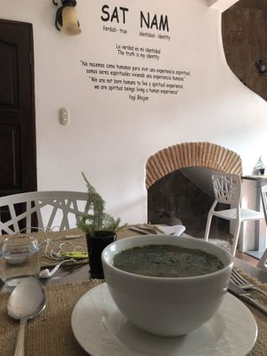 Riquísima sopa de lentejas ! at Sat Nam in Antigua