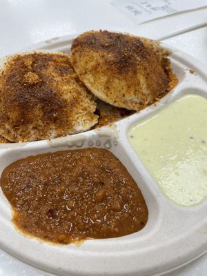 Vegan spicy podi idli #Veganuary at Chaat House in Bothell