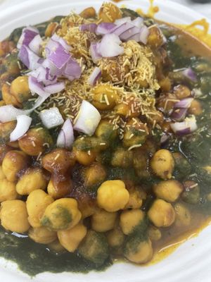 Vegan samosa chat  at Chaat House in Bothell