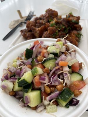 Salad and gobi Manchurian   at Chaat House in Bothell