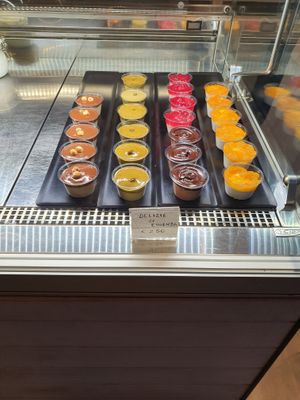 Hazelnuts, pistachios, chocolate etc at Essenza in Grosseto