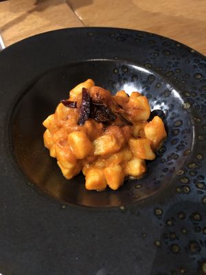 Gnocchi with pepper sauce   at Essenza in Grosseto