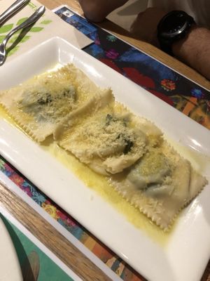 Ravioli with sage and vegan butter   at Essenza in Grosseto