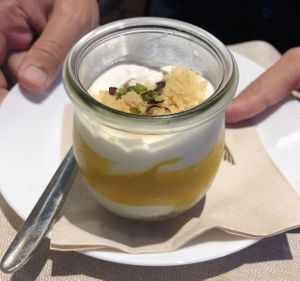 Cheesecake al mango at Essenza in Grosseto