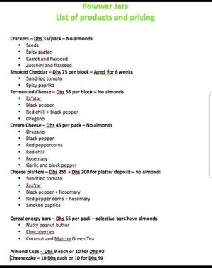 Nut Cheese Selection at Powwer Jars in Dubai