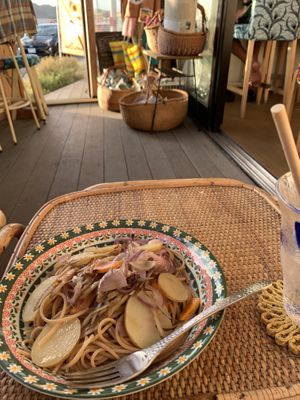 Pasta with onion, carrots and potatoes😄 at AT MARE in Zushi