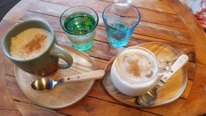 Hot and iced maya nuts chai at AT MARE in Zushi