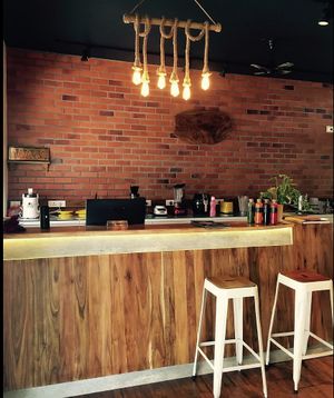 Interiors at The Smoothie Bar in Auroville