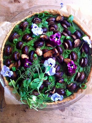 Come down to the Seaplane today to try our vegan and gluten free lunch special: Spinach and cashew cream tart topped with garlic mushrooms and spring onions! at The Seaplane Works in Rochester