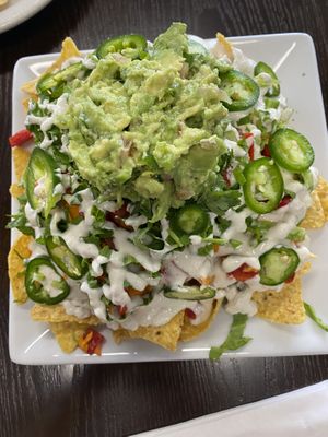 Vegan nachos with guac  at Zest Kitchen in Rocklin