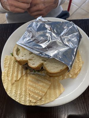 Mushroom burger on sourdough. Not the best oic but my mom devoured it!   at Zest Kitchen in Rocklin