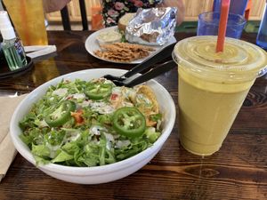 Amazing salad, sandwich and blended drink  at Zest Kitchen in Rocklin