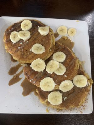 Banana nut butter pancakes   at Zest Kitchen in Rocklin