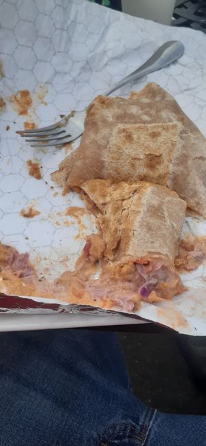 Chipotle burrito with cabbage,amazing flavor with a little kick of spice. at Zest Kitchen in Rocklin