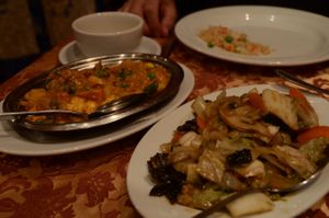 Vegetables and an Indian curry dish at Jomolungma in Minsk