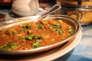 mushroom and green pea masala at Jomolungma in Minsk
