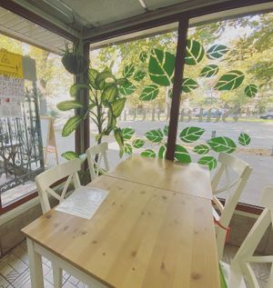 Sit in, dine in the courtyard, takeaway or delivery all available at Sara Green - Vegan Bistro in Bucharest