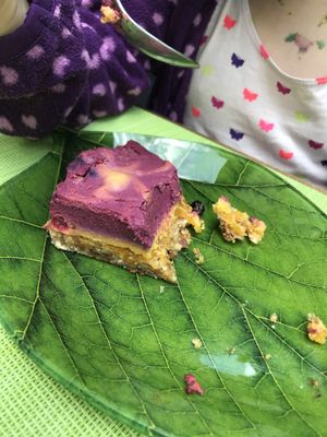 Blueberry cake at Sara Green - Vegan Bistro in Bucharest