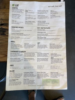 Menu  at Greenleaf Gourmet Chop Shop - Hyland Ave in Costa Mesa