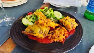 Tempura de cogumelos at Lusitania in Alvor