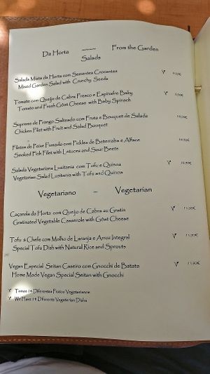 vegetarian and vegan  at Lusitania in Alvor