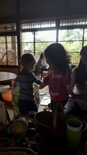 Toys in the main dining room for children at Shokudo Pace in Kamakura
