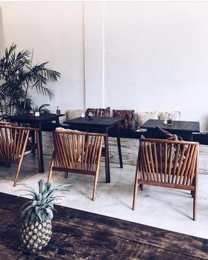 Spacious indoor seating, take shelter from the Bali sun and enjoy a fresh juice here.  at Cafe Organic in Canggu