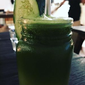 Kale kick juice  at Cafe Organic in Canggu