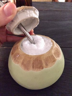 Coconut smoothie  at Cafe Organic in Canggu