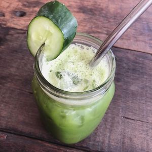 Green detox juice  at Cafe Organic in Canggu