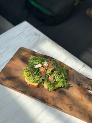 avo toast (gf bread upon request) at Cafe Organic in Canggu
