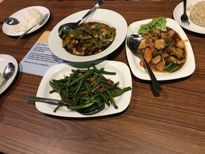 Have option to add brown or white rice. Had dishes zhi char style. Recommend trying their lion mane mushroom dishes!  at Time's Vege 时'素 in West Singapore