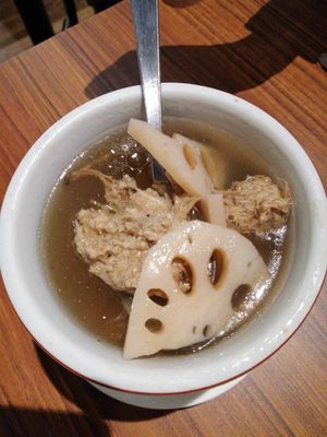Lotus root soup at Time's Vege 时'素 in West Singapore