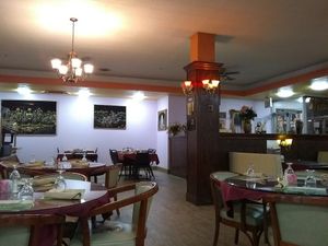 Some of the seating at Sitar of India in Charleston