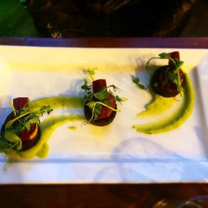 Scalloped mushrooms very good  at Harmonium in Edinburgh