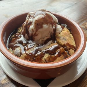 Baked chocolate chip cookie and ice cream  at Harmonium in Edinburgh