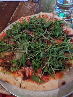 Haggis pizza at Harmonium in Edinburgh