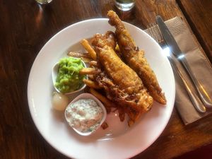 Vegan no fish and chips  at Harmonium in Edinburgh