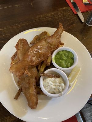 fish and chips  at Harmonium in Edinburgh