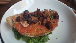 like a bruschetta with "chorizo" at Harmonium in Edinburgh