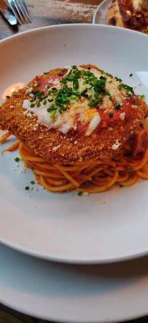 Chicken parmigiana at Harmonium in Edinburgh
