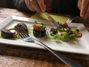 “Scallops and black pudding” at Harmonium in Edinburgh
