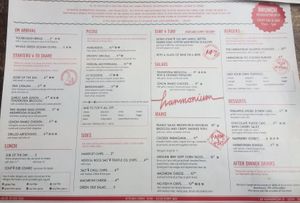 Menu  at Harmonium in Edinburgh