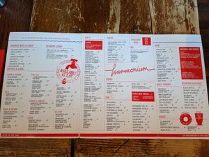 menu at Harmonium in Edinburgh